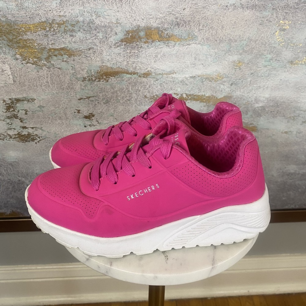 Skechers Uno Lite Memory Foam Shoes Girls Size 4 Pink Sneakers SN 314045DL